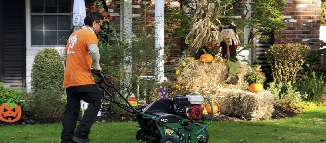 Professional lawn aeration